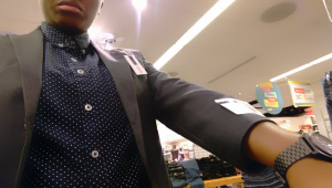 Is that my resting frown face or does this 'Boys' blazer give me a 3/4 sleeve?