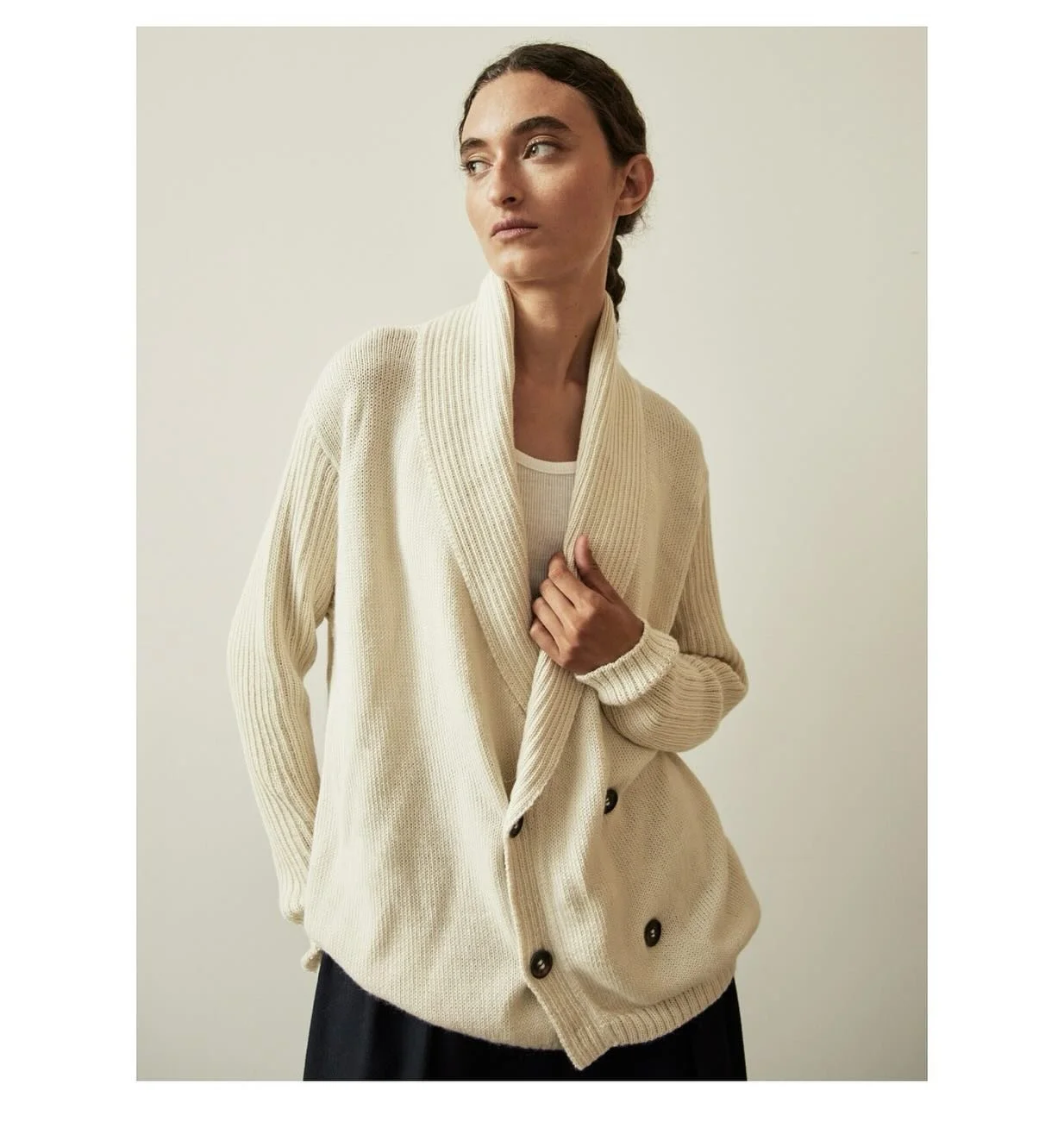 Knitbrary cardigan, one of one, hand knit and numbered for the shop.
40% baby alpaca, 40% Mulberry silk, 20% cashmere.