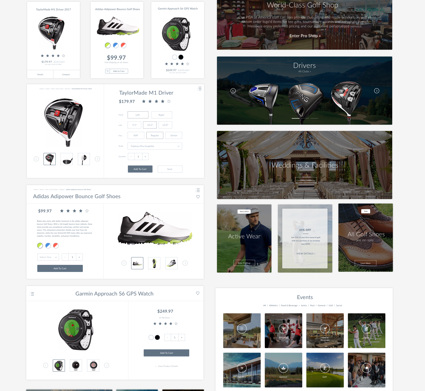 eCommerce, Promo Sections &amp; Events