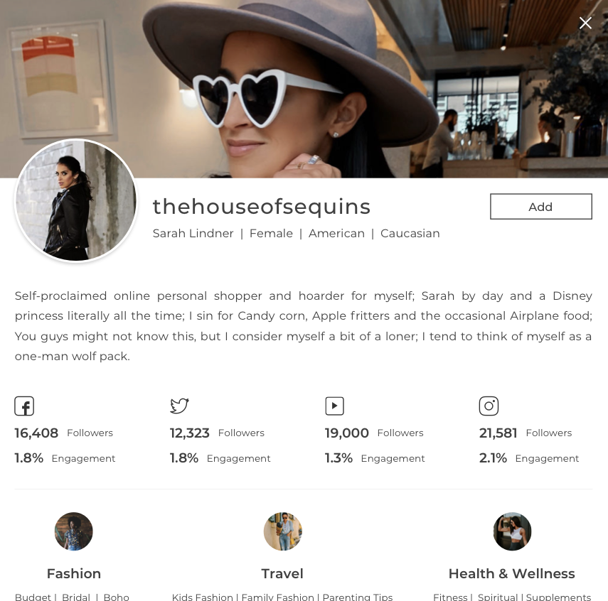 Influencer Profiles