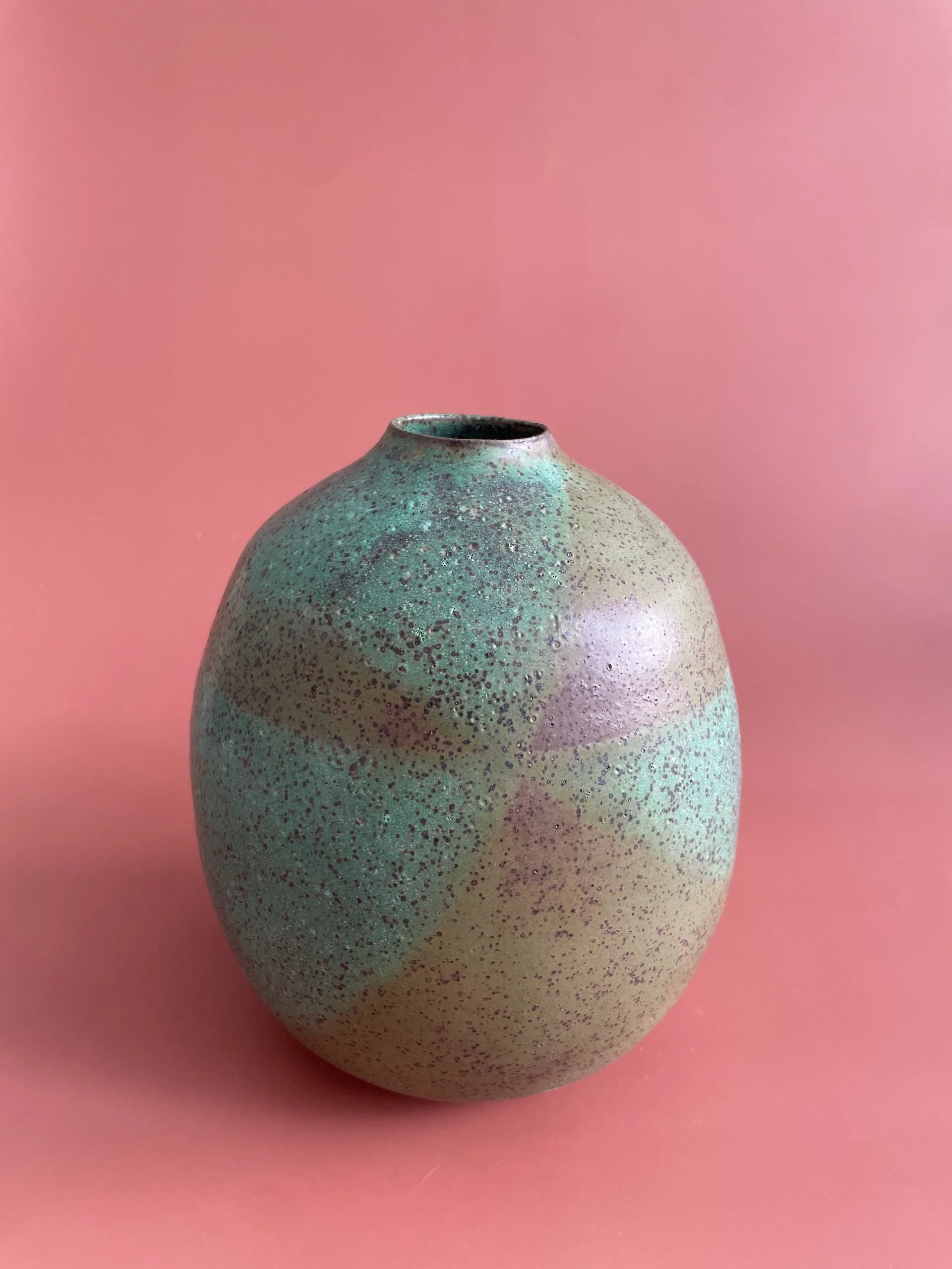 Large Green Geometry Vase