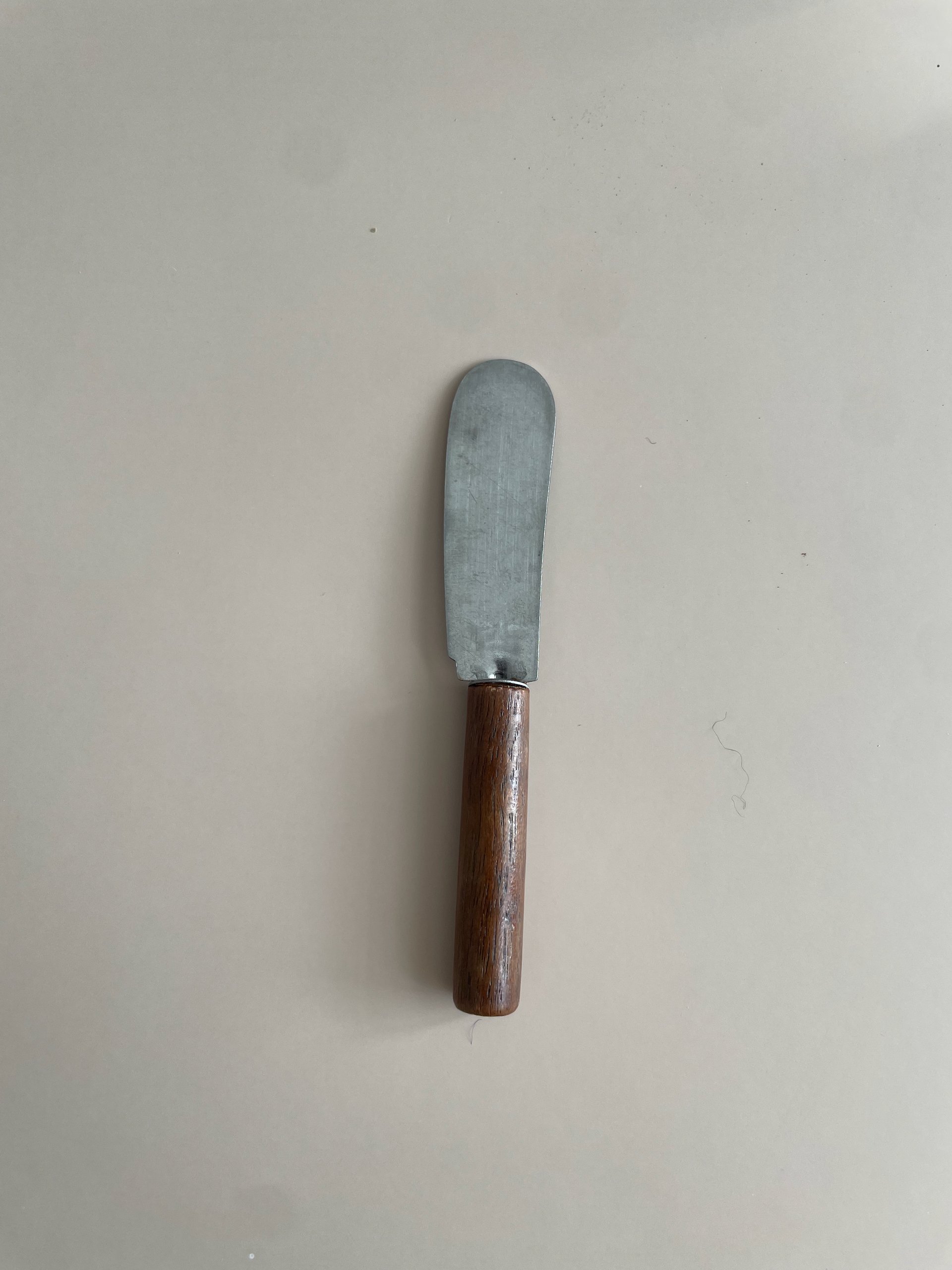 Mid Century Wood Handle Cheese Knife, 4.5"