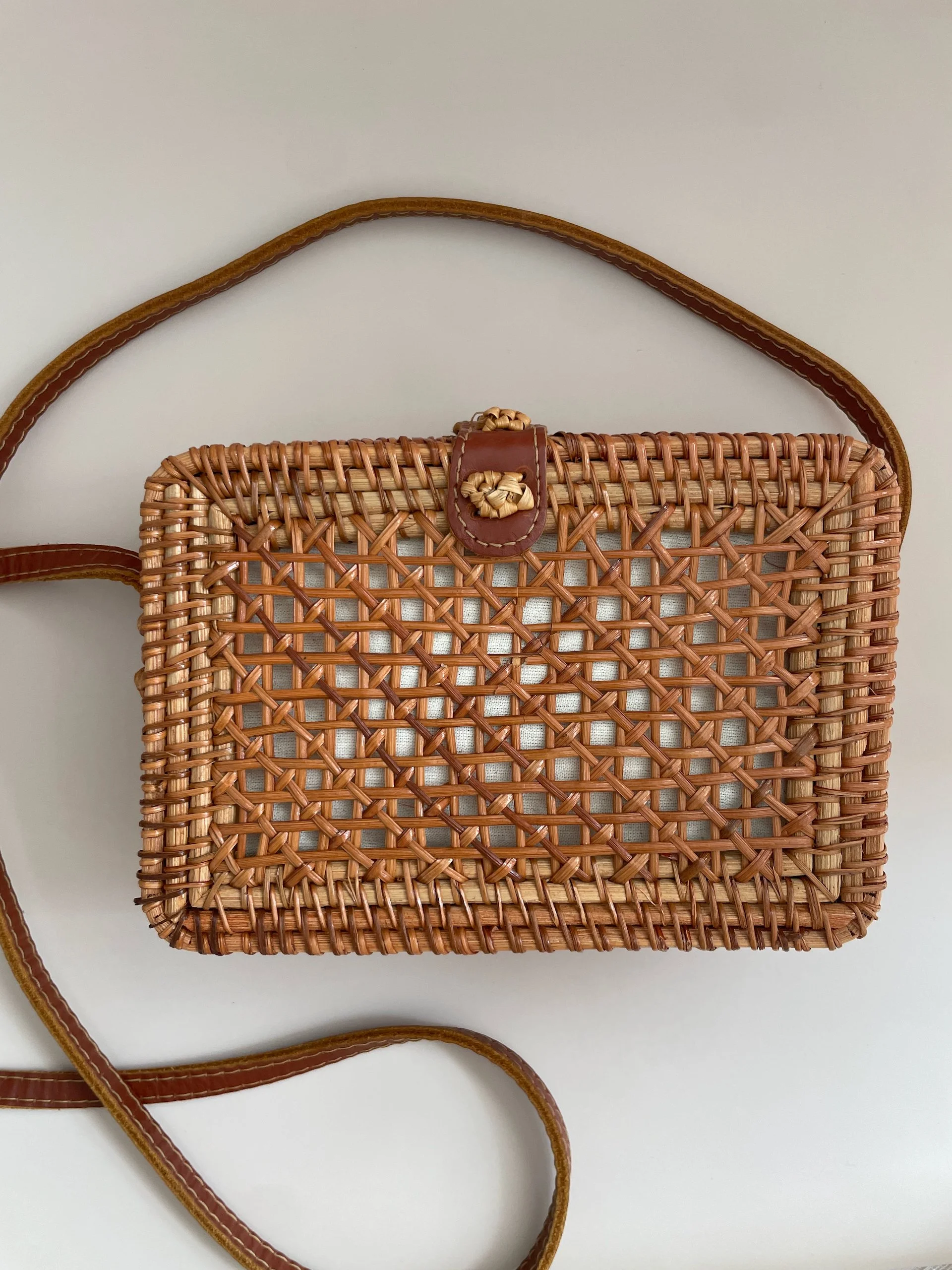 Rectangle Vintage Rattan Box Purse
