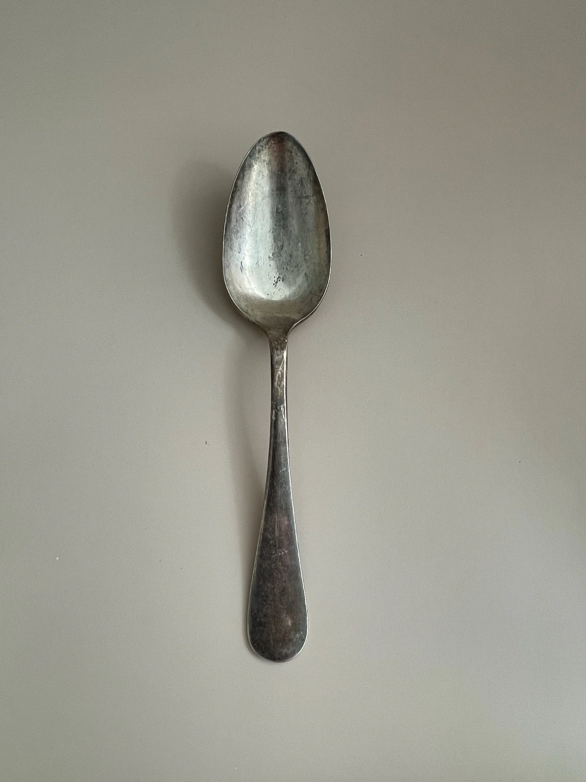Antique Serving Spoon 2, Beautifully Worn 8.5"