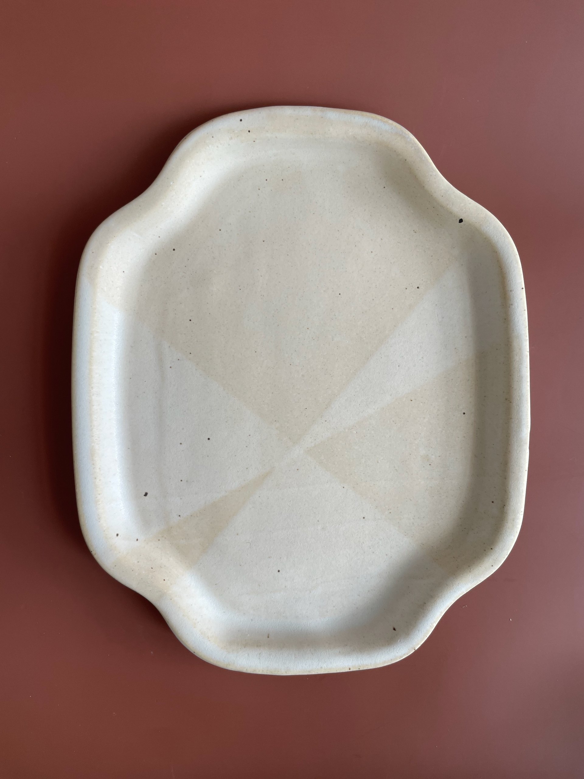 Cream Scalloped Serving Tray