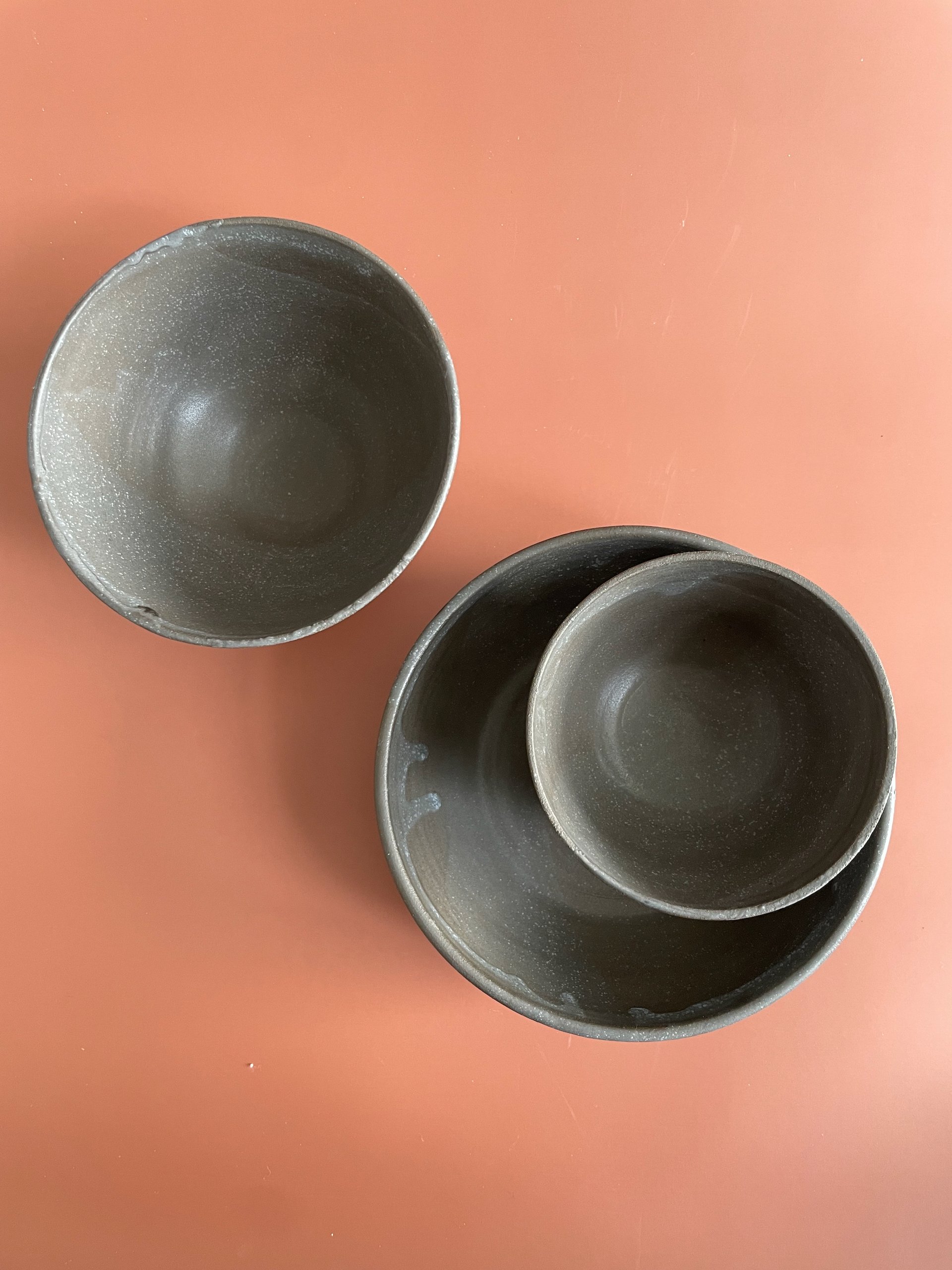 Charcoal Small Bowls, Set of 3