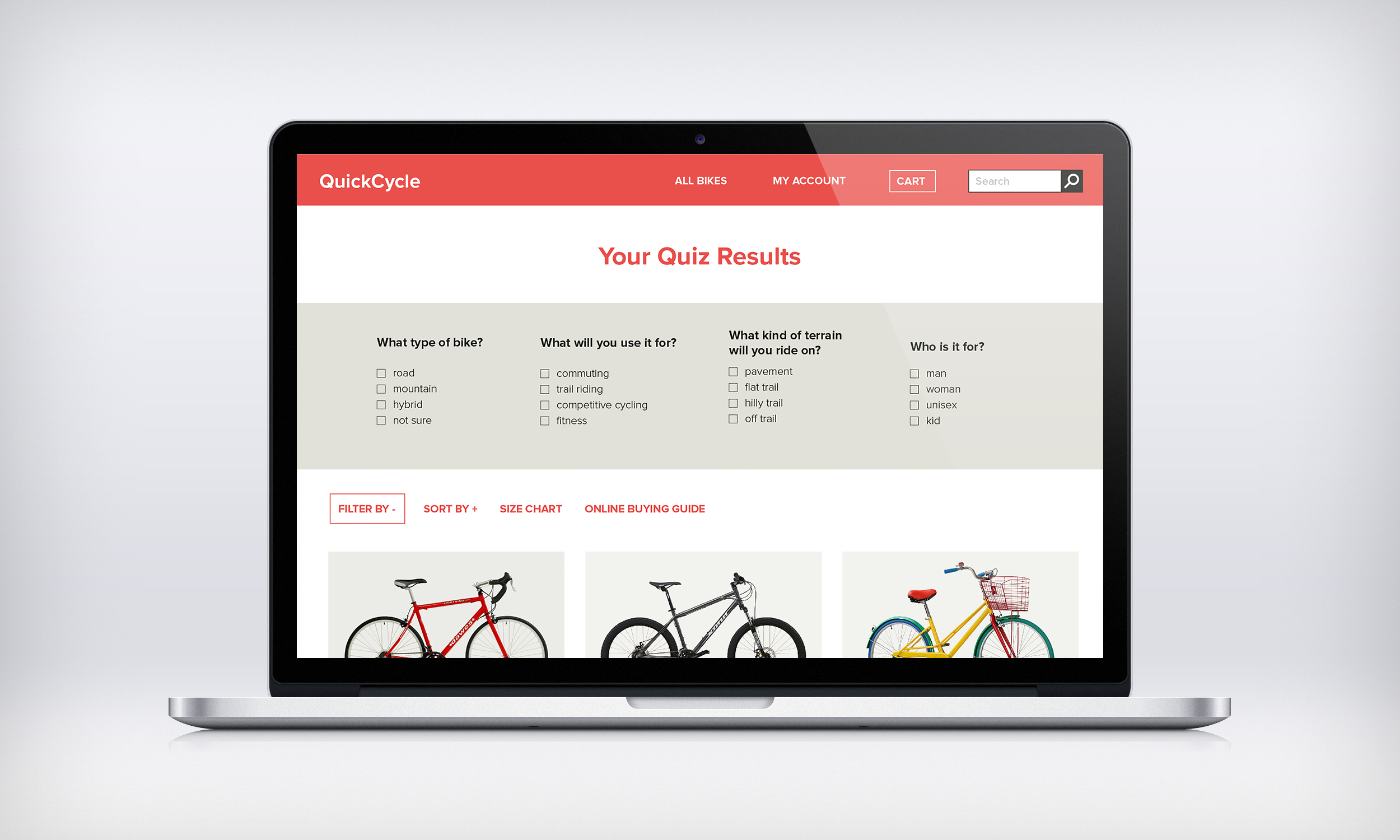 Quiz results page