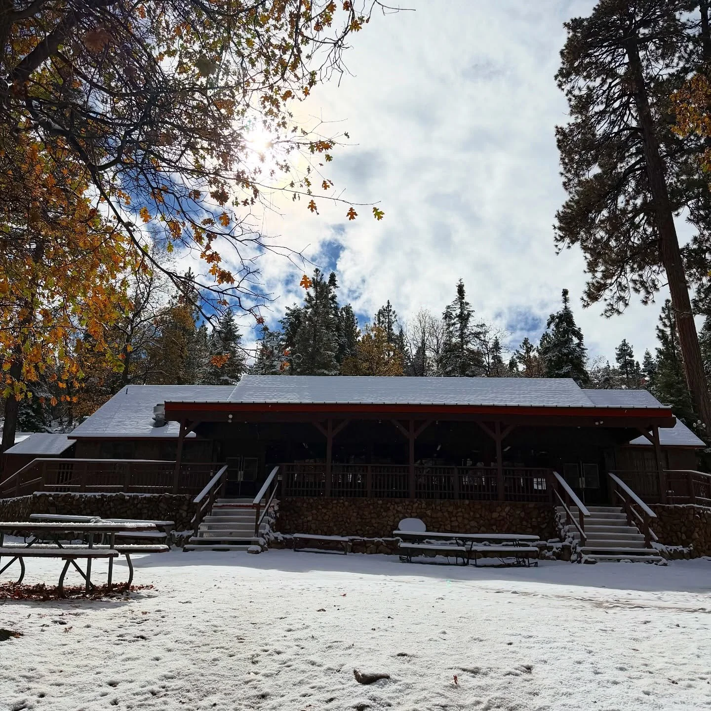 &hellip;And into the cabin I go to warm my toes and fill my bowl. 
Come on in, ovens on and fires hot! 🍽️ #DinningHall