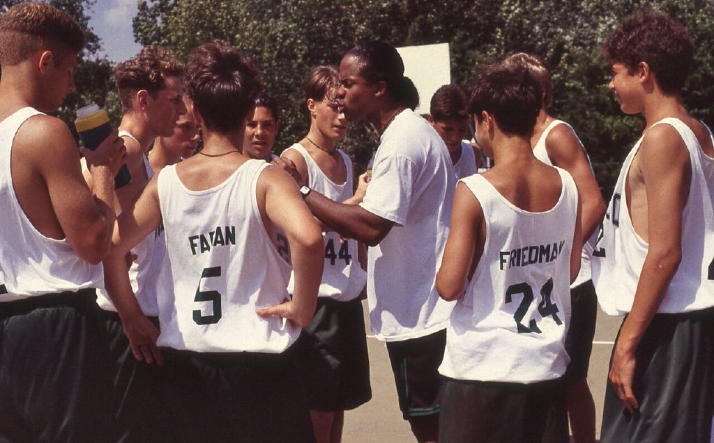 Ging coaches during a Nat tournament time out