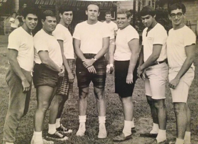Mid-1960s—Boys Side DLs: Roger Lorberbaum, Bob “Bobo” London, Randy Shapiro, Head Counselor Stan Silverberg, Richie Hanft