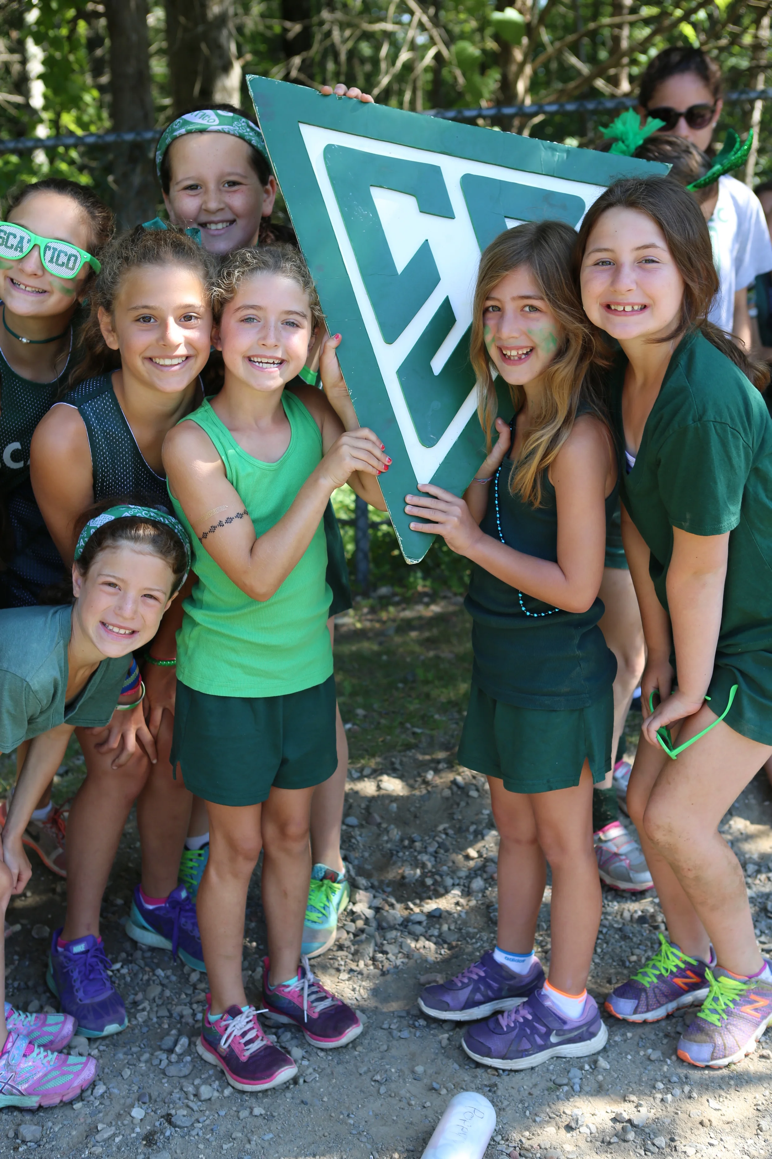 Lower Hill girls cheer along the side of the A Court.