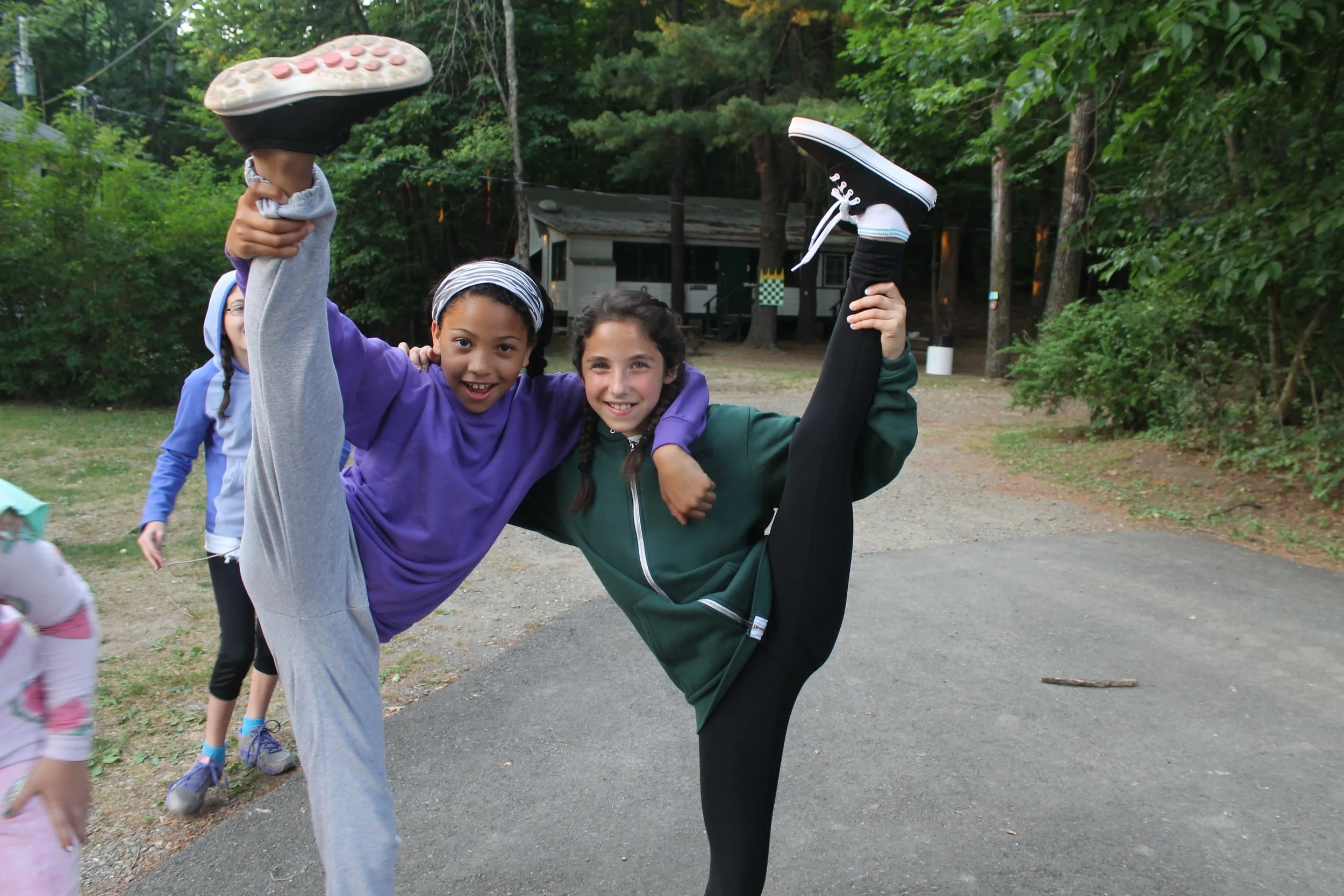 Inter girls warm up before the Opening Campfire. 