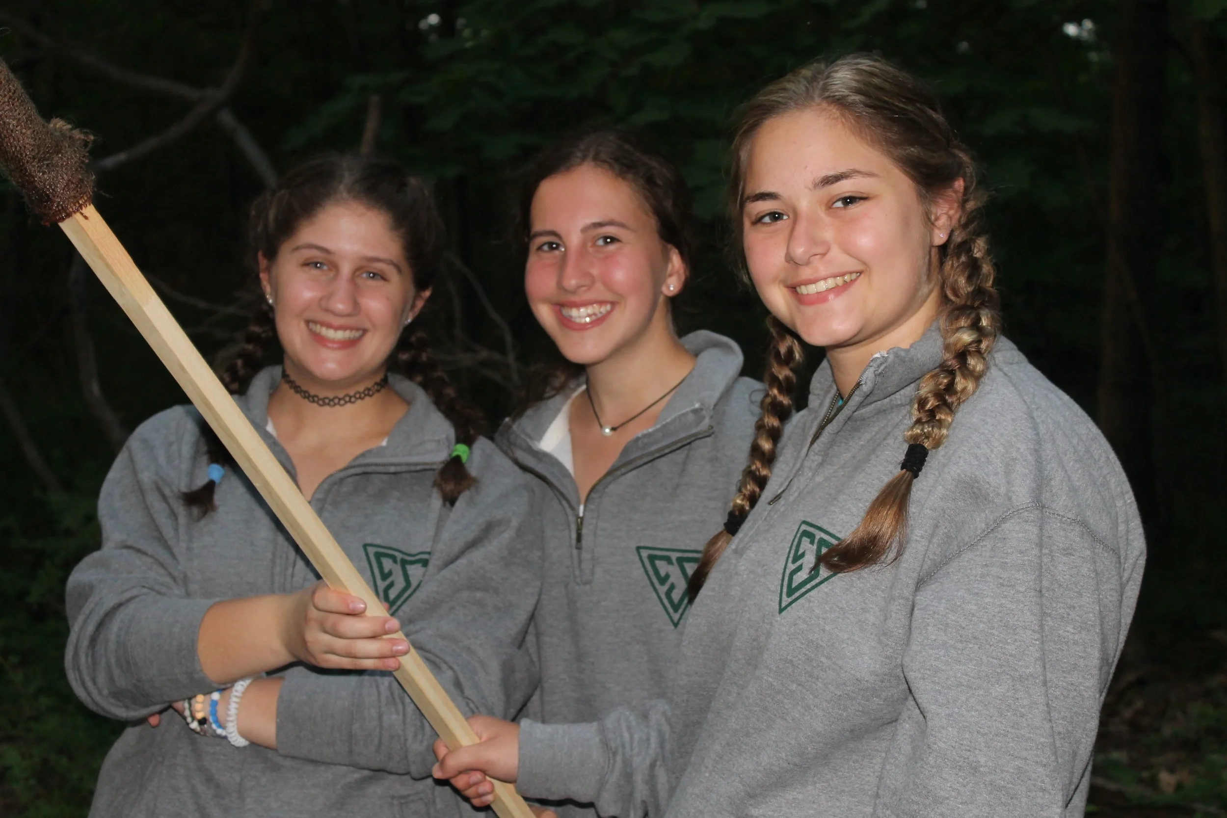 Sooper girls get ready to light the opening campfire.