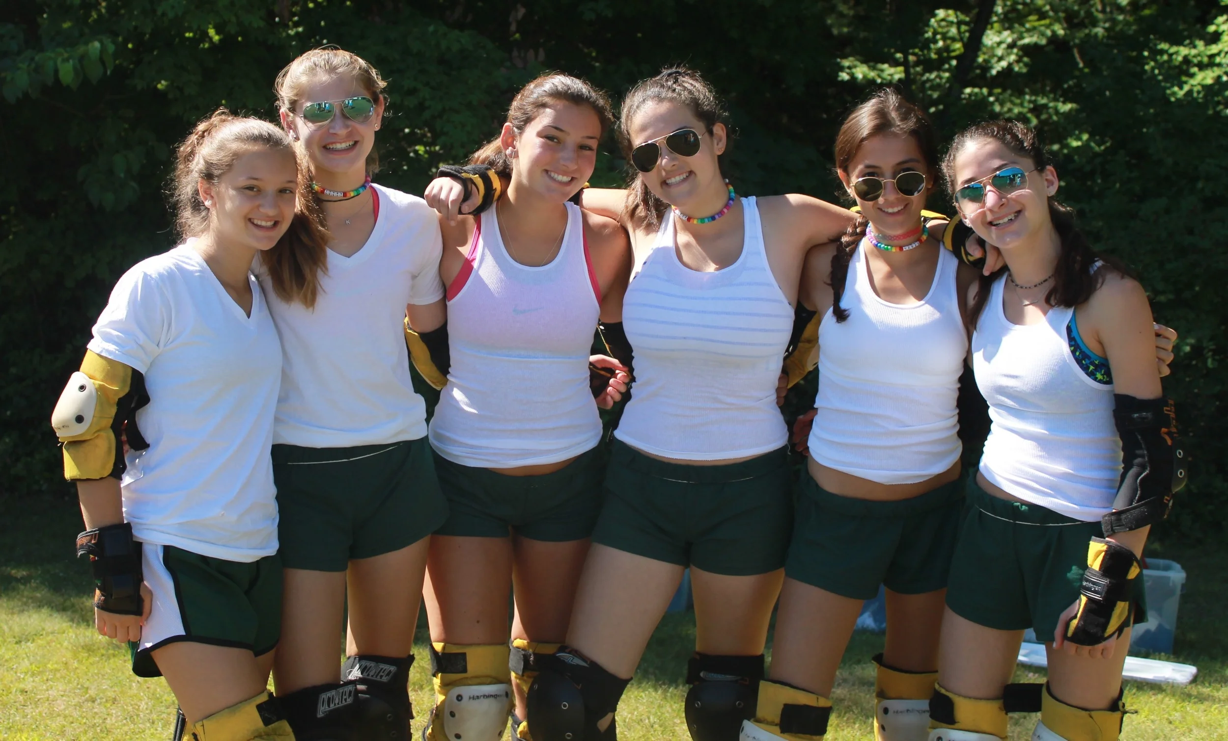 The Senior girls ready for mountain boarding 