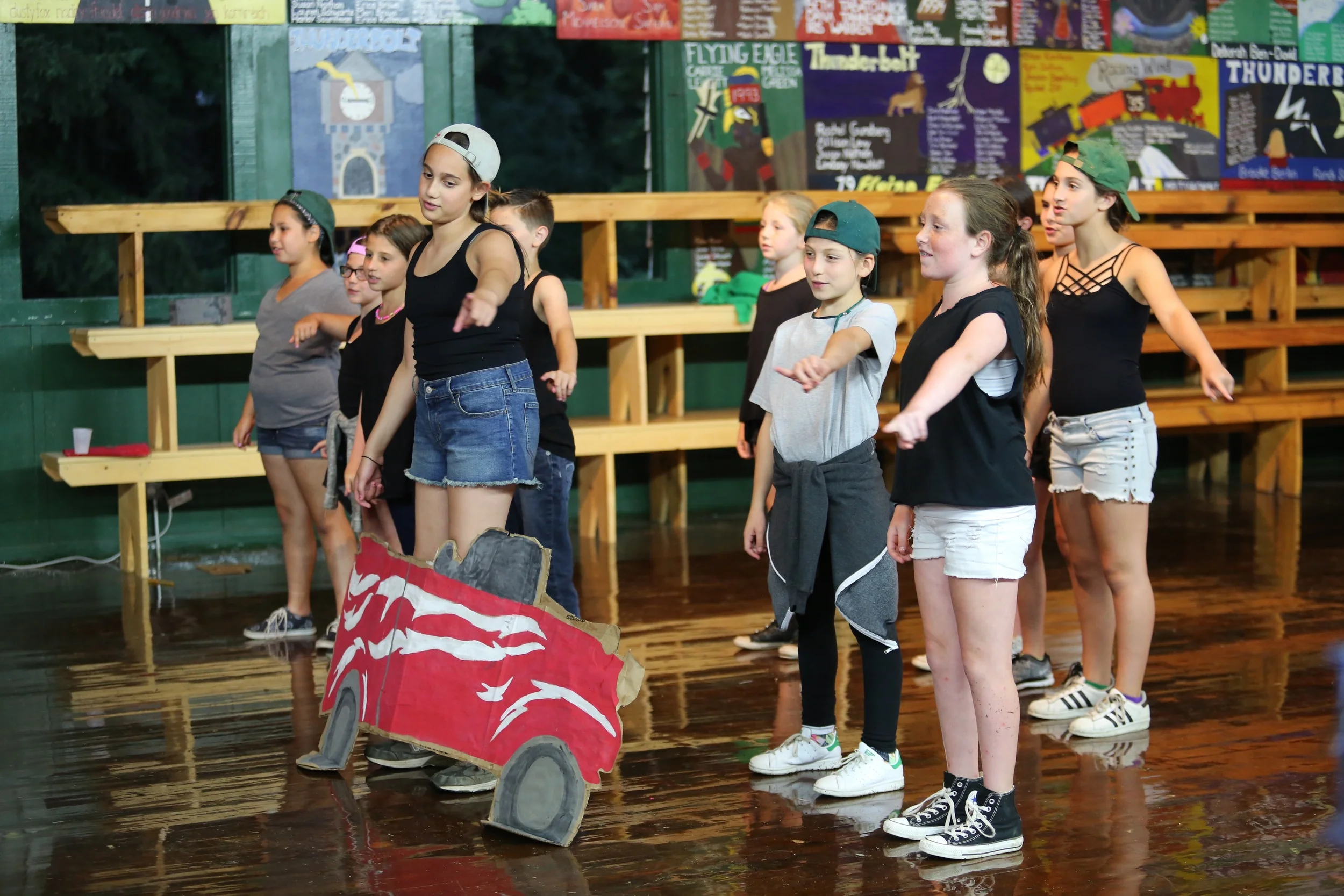 Inters and Centers rock the Scatico Playhouse during their rendition of "Grease Lightning" 