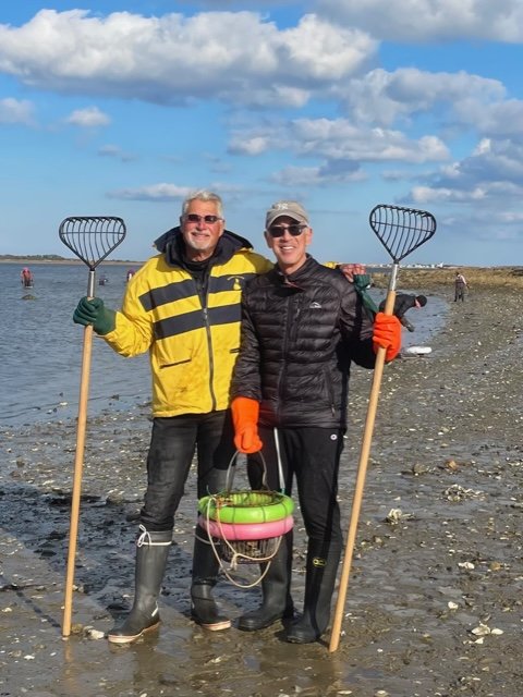 Vintage 1960s-70s: Griff Trow and Jack Cohen clamming in Cape Cod.