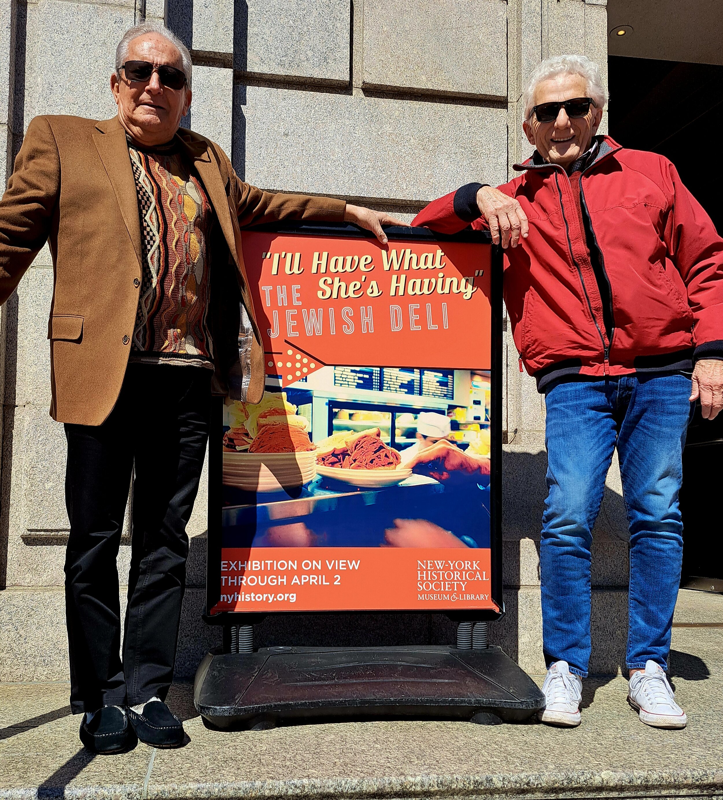 Glenn Parker (right) was Stu Schwartz’s counselor in 1959—64 years ago. They got together in March to take in an exhibit on Jewish Delis at the New York Historical Society. 