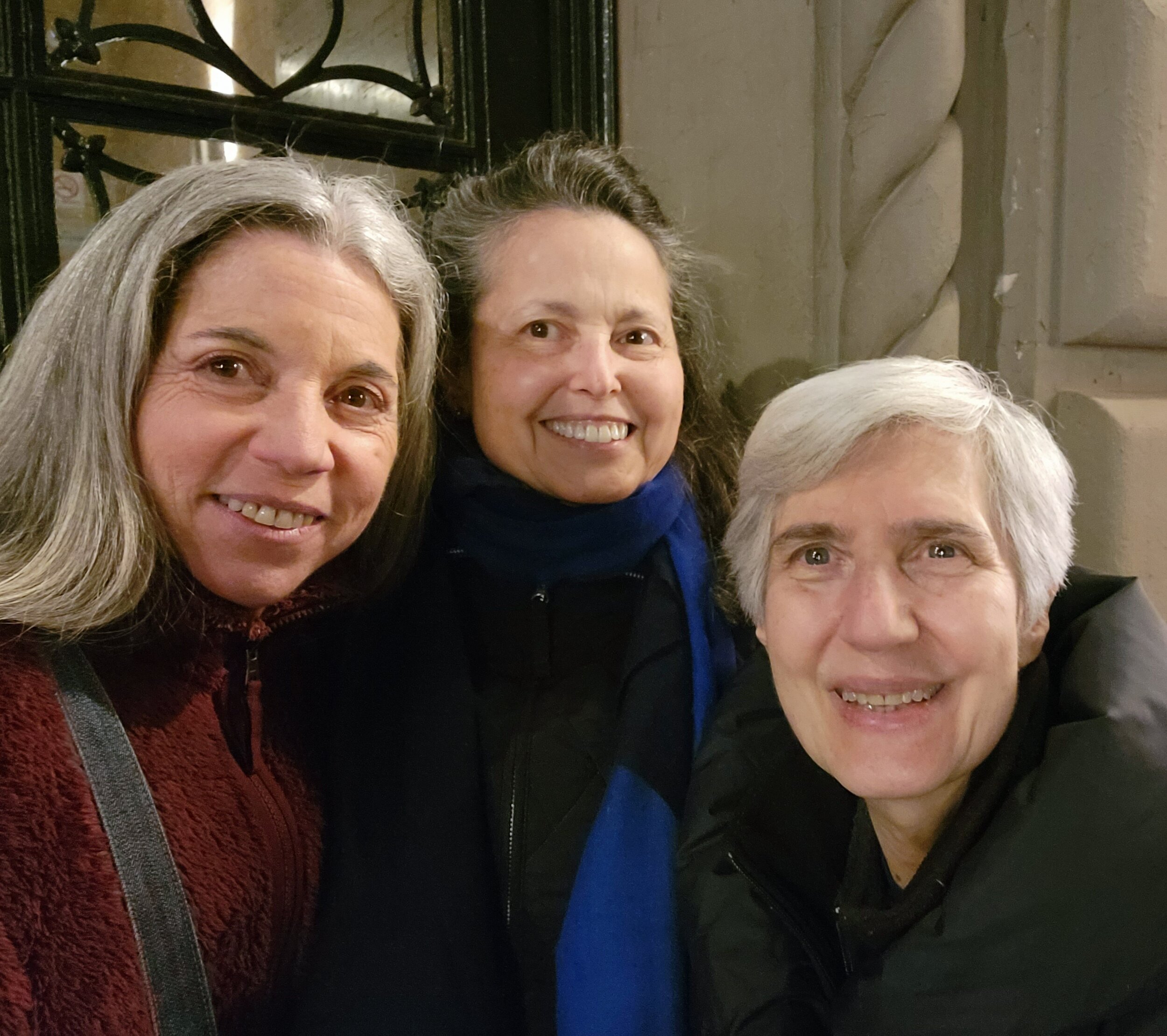  NYC in March: Leslie Lubin, Sharon Ostow Rousmaniere, and Rachel Sunshine first met at Scatico 55 years ago—summer of 1968. 