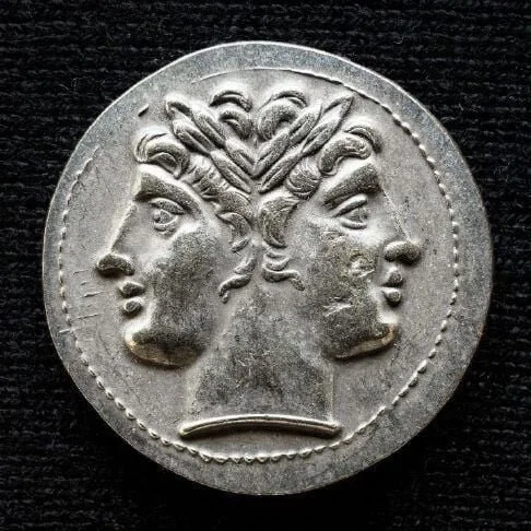 Roman coin with the God Janus