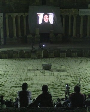 Syria film festival screening in Daraa, Syria Photograph: Courtesy of the festival
