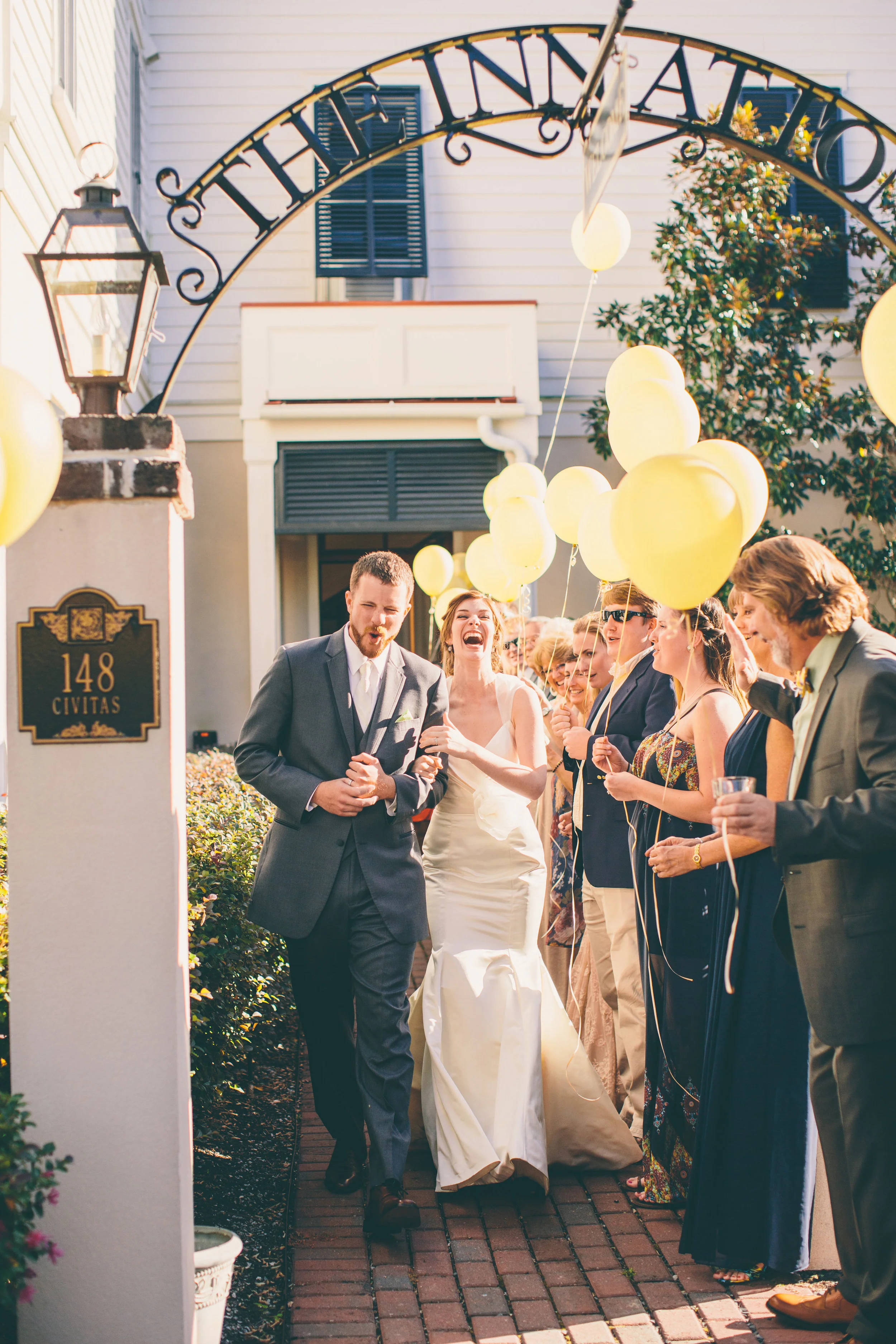 Bride and Groom making their exit.