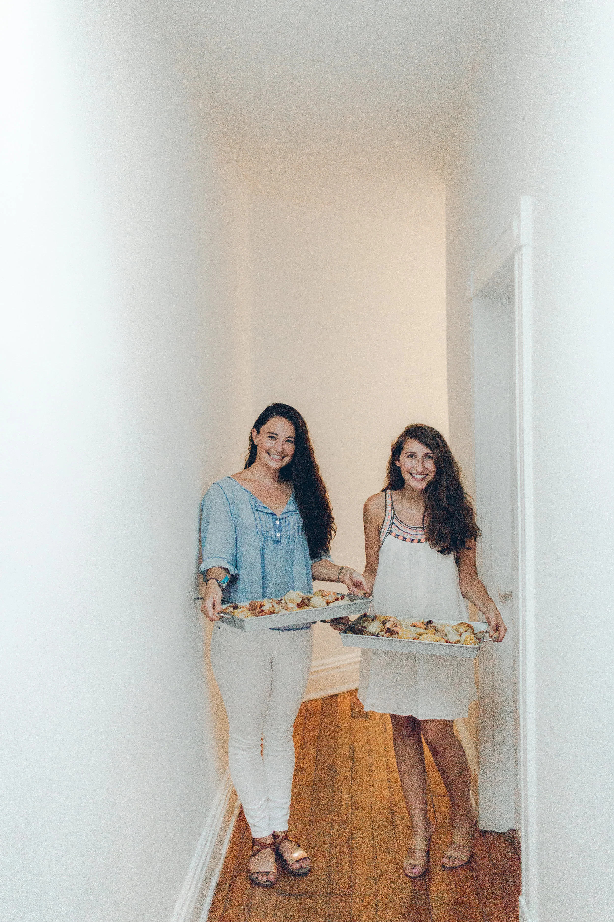 Alice Ann and Caroline ready to serve the delicious food.