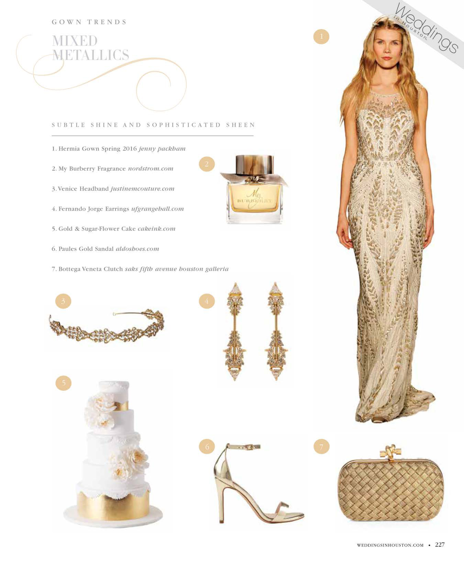  Weddings in Houston Magazine featuring&nbsp;Justine M Couture's Venice Headband 