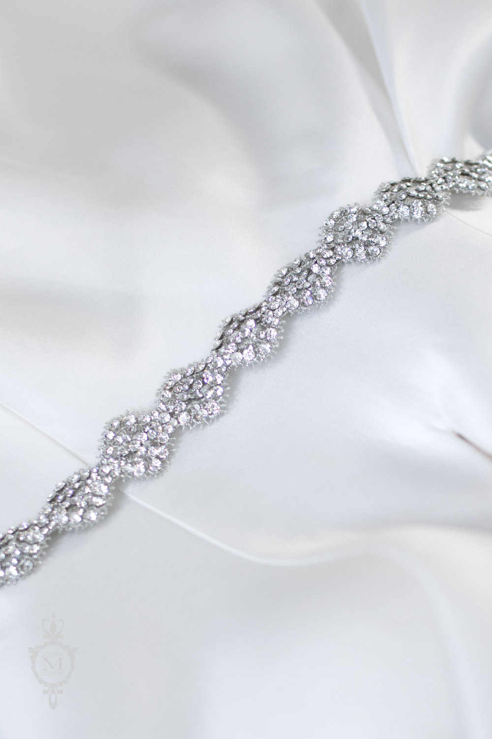 Tinsel Tonic sash — Justine M Couture Bridal Veils, Jewelry and Accessories