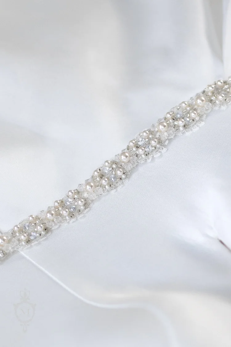 Penelope bridal sash by bridal design house Justine M 