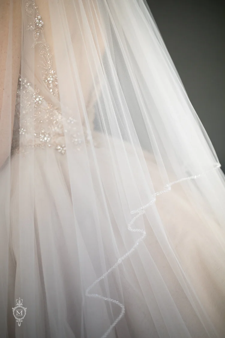 Bel Aire Bridal Designer Cathedral Diamond Dust Tulle Veil NWT V7647 Diamond Dust veil by Justine M Couture — Justine M Couture  main image 2