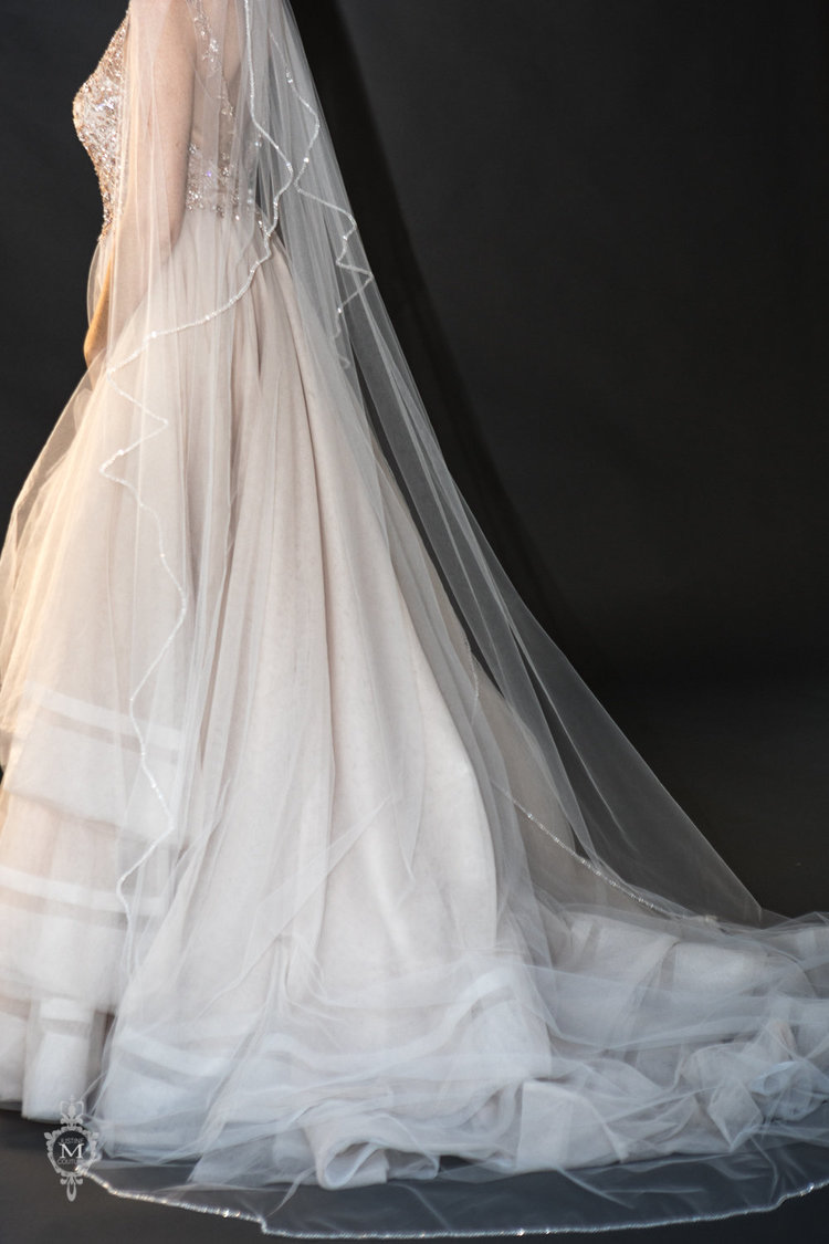 Glitter Dance veil - Angel Wing cut 45L, 53L or 120L — Justine M Couture  Bridal Veils, Jewelry and Accessories