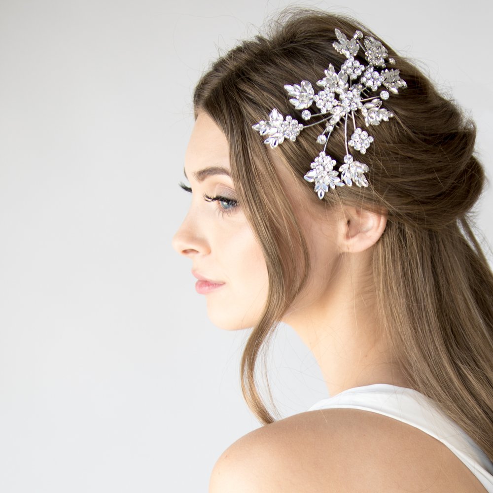 Salt headpiece comb — Justine M Bridal Veils, Jewelry and Accessories