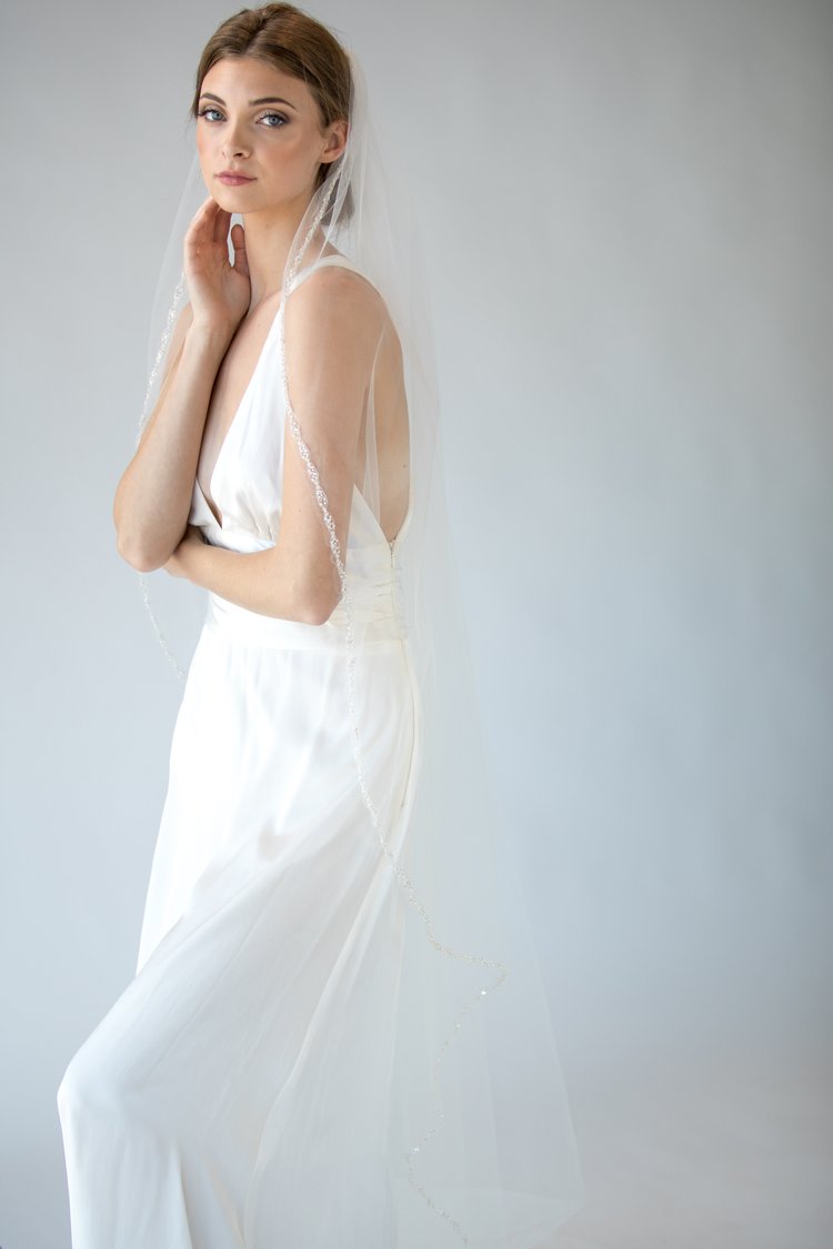Glitter Dance veil - Angel Wing cut 45L, 53L or 120L — Justine M Couture  Bridal Veils, Jewelry and Accessories