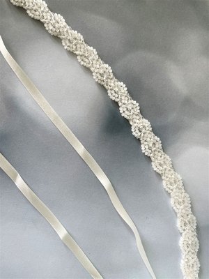 White Pearl/Silver Beaded Trim – Crystal Couture