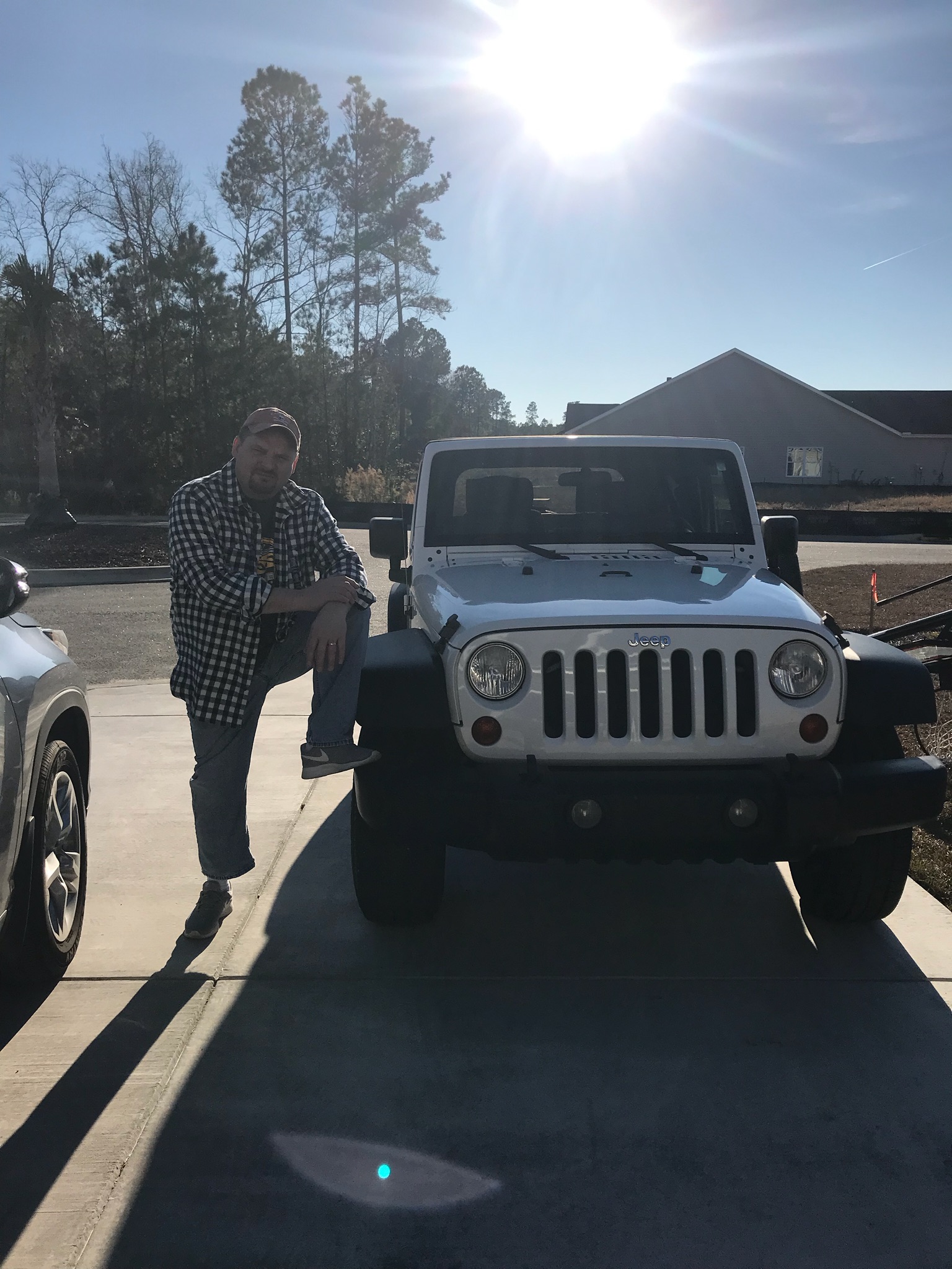 My knight rides a white Jeep!