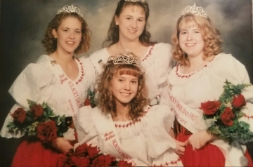 Montgomery's 1996 Kolacky Days Royalty clockwise are Miss Congeniality Melissa Ruhland, 2nd Princess Heather Kaderlik, Queen Marisa Schleis, and 1st Princess Regan Yerhot