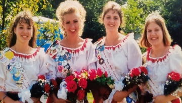 The 1994 Kolacky Days Royalty. From Left: First Princess Krystal Hauer, Queen Michelle Quance, Miss Congeniality Valerie Forcelle, and Second Princess Margaret Barnett