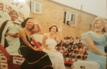 1979 Kolacky Day Royalty. From Left: Queen Brenda Holomek, 1st Princess Kathy Barnett, 2nd Princess Deborah Dorshak, & Miss Congeniality Maureen Shaughnessy