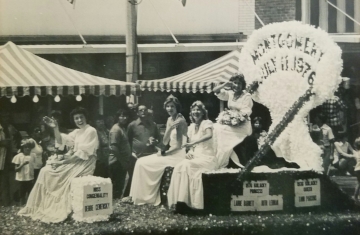 1976 Kolacky Days Royalty. From Left: Miss Congeniality Debbie Cemensky, First Princess Ruth Lehman, Second Princess Laurie Barnett, and Queen Tami Parsons