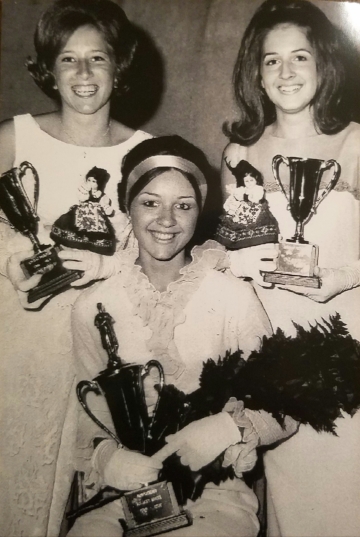 Montgomery's 1969 Kolacky Day Ambassabors. Queen Connie O'Brien, 1st Princess Kathy Mariska, 2nd Princess Bernadine Zahratka, and Miss Congeniality Sandra Holicky