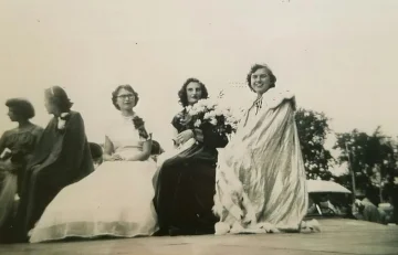 Montgomery's 1951 Kolacky Day Royalty - Queen Margaret Wesley with Mary Voracek and unknown