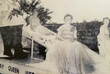 Montgomery's 1954 Kolacky Day Royalty - Queen Mary Lois Kendall with Rita Springer and Helen Sirek