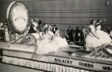 The 1953 Kolacky Day Royalty - Qeen Donna Krocak with Frances Hinderscheid and Bernice Taraba
