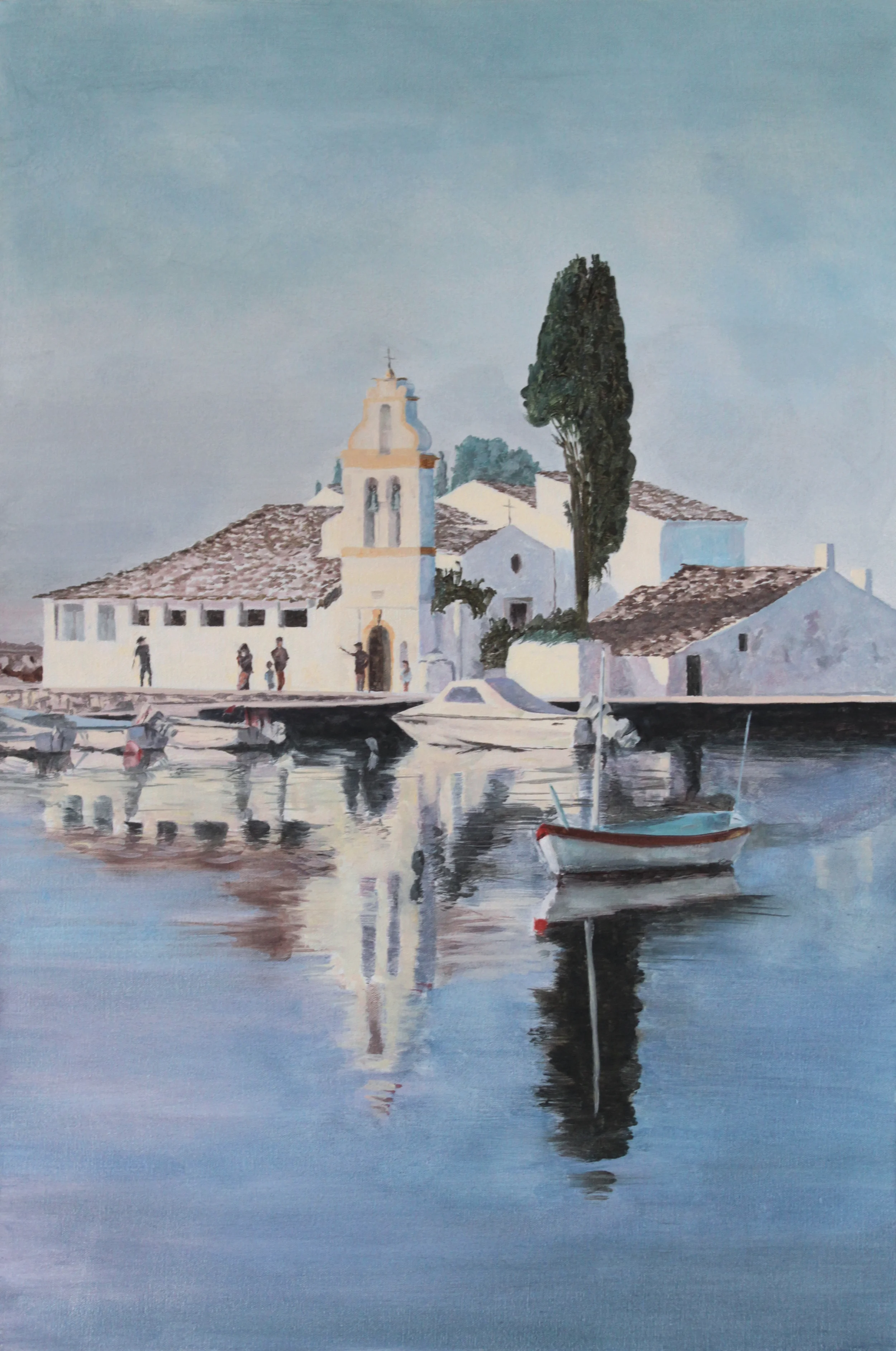 Sunday Painter, Corfu 2014 oil on canvas 36 x 24 in.