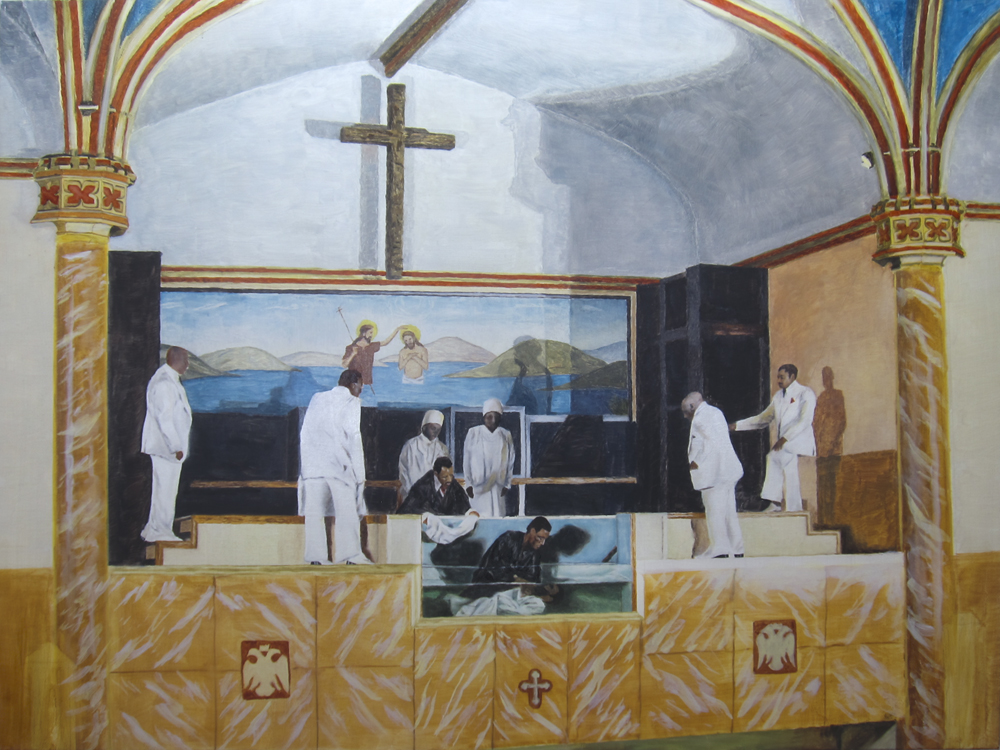 Study for 'Baptism' 2013 oil on canvas 36 x 48 in.