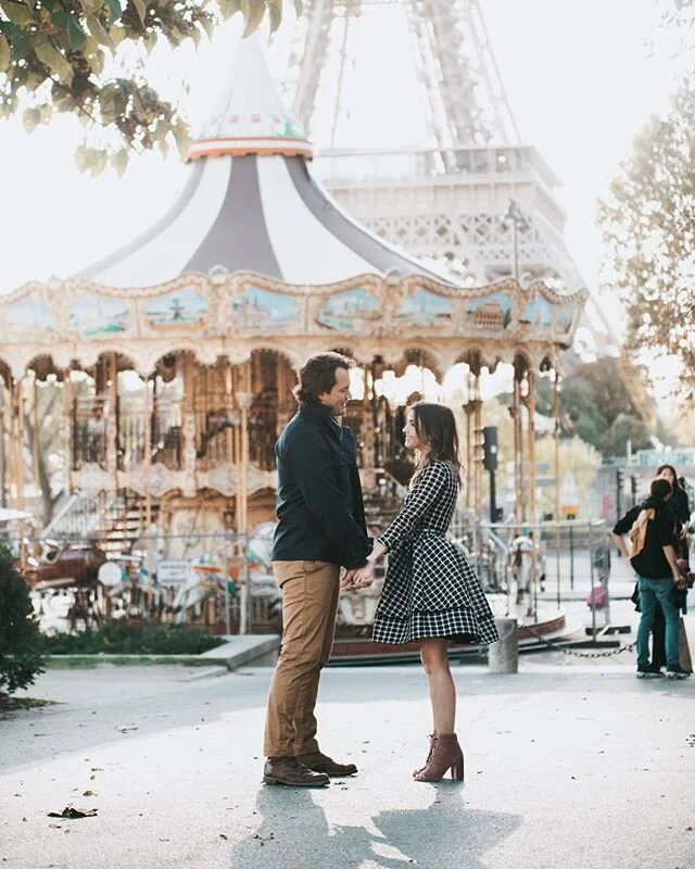 happy valentine’s to the guy who never complains when I wanna get just one last tourist pic 🎠🇫🇷❤️ love you @bretthughes6 !! 📸 by @19rivoli