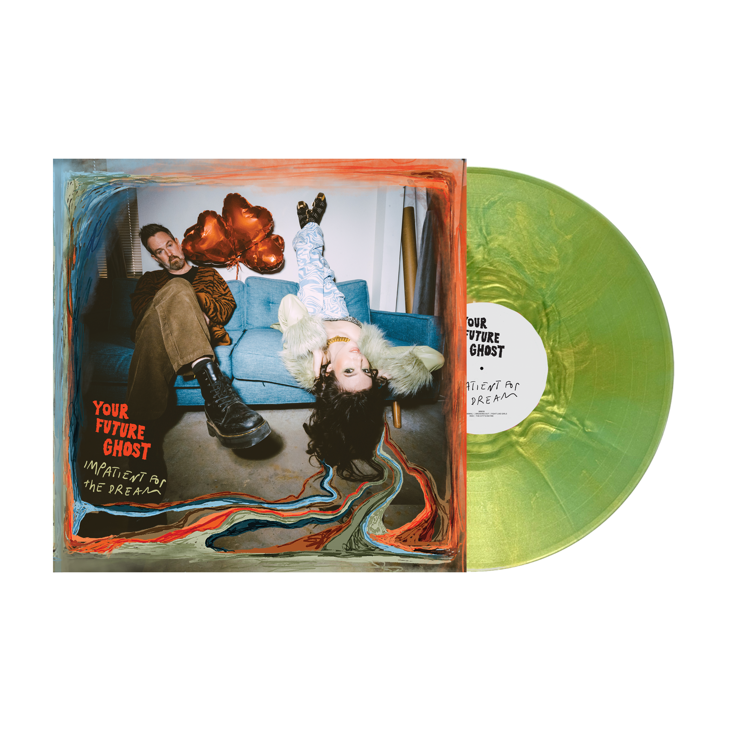 Your Future Ghost "Impatient for the Dream" SIGNED Vinyl - Limited Edition "I'm Like Money" Marble Green