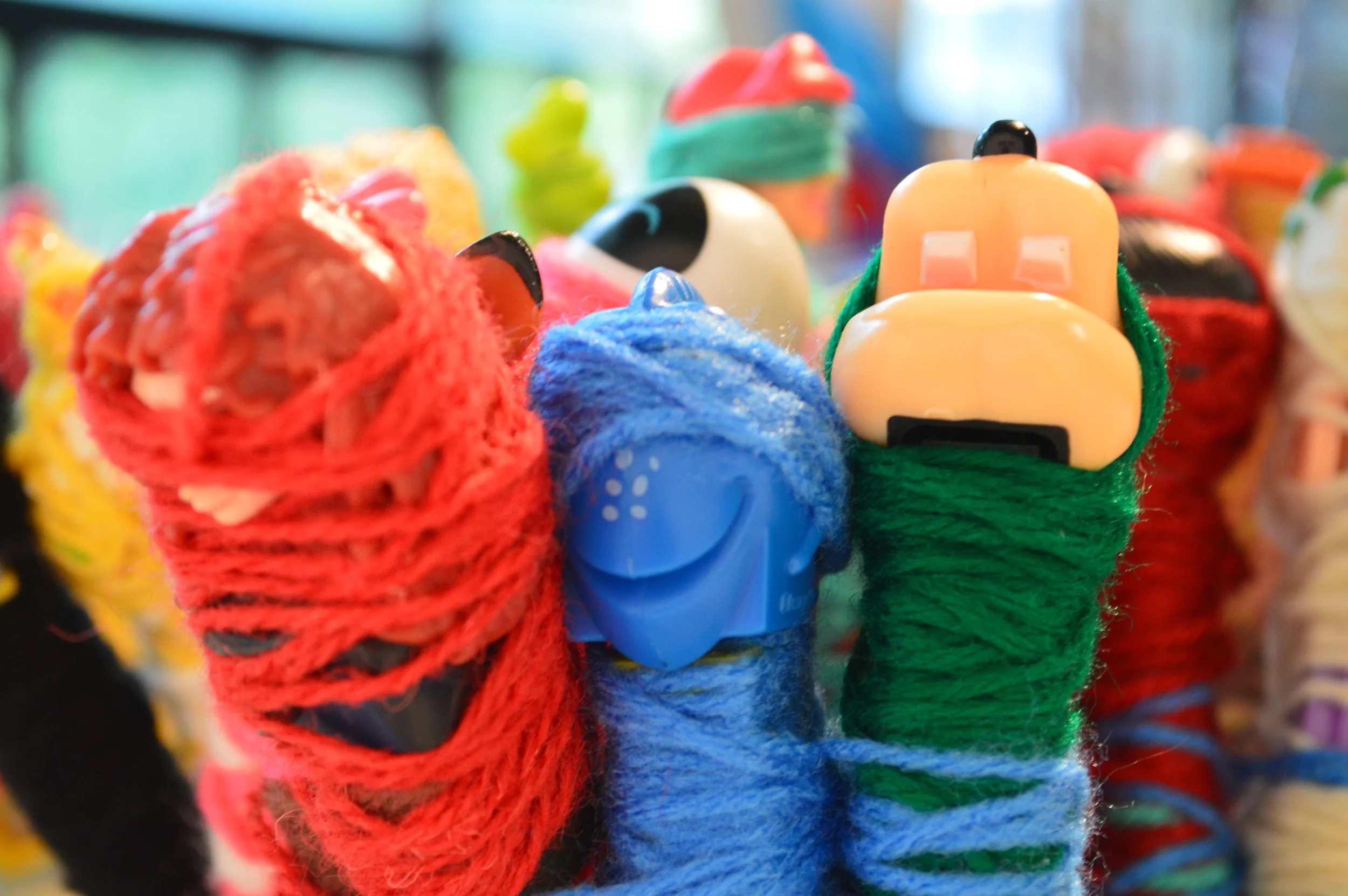  detail of  Laughters  (L-R: Merida, Dory, Pete the cat) 