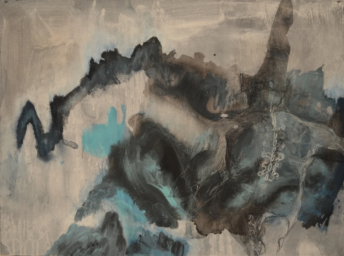  ink, gesso, pastels, charcoal&nbsp;on paper, 2014 