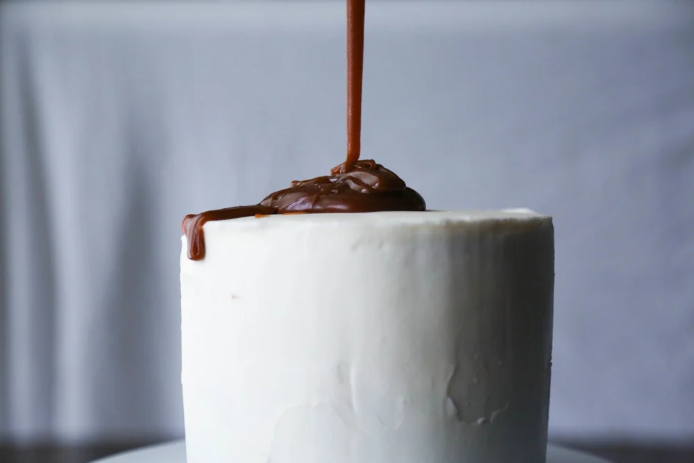 Crunchy Caramel Popcorn Layer Cake with Rye Whiskey Buttercream